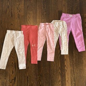 5 Pairs of Little Girls 3t & 4t Leggings and Jogger H&M, Children’s Place, etc